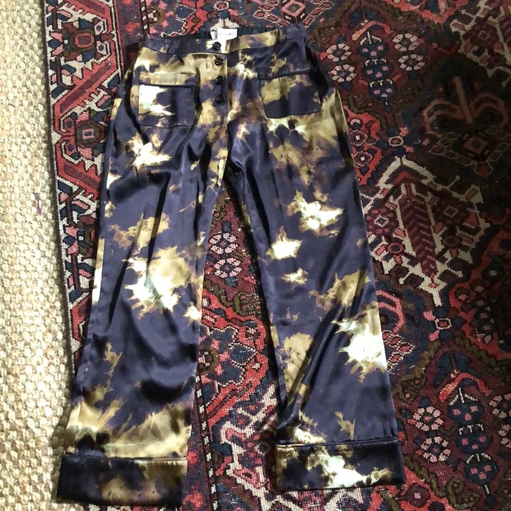 🔥 Who by fire 🔥 ALEXA CHUNG satin pajama suit! Sz M 6/8 US- 10 UK - Picture 5 of 6